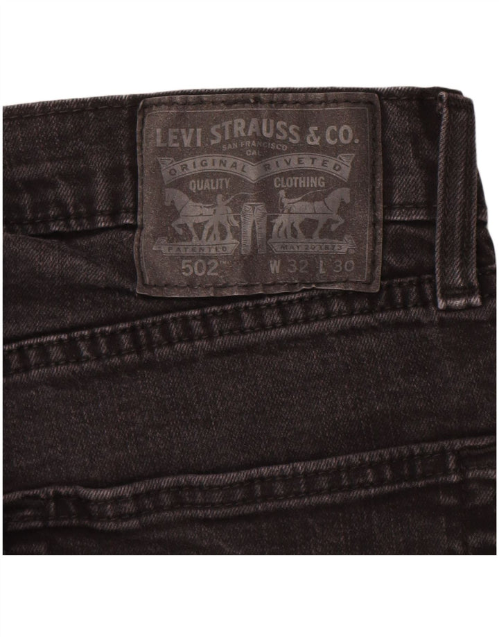 Levi's Masculino 502 Tapered Jeans W32 L30 Algodão Preto