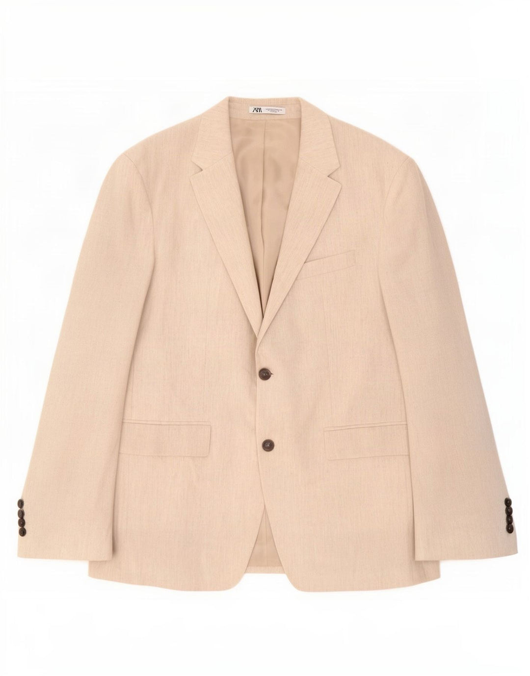 Jaqueta blazer masculina Zara com 2 botões EU 54 XL bege
