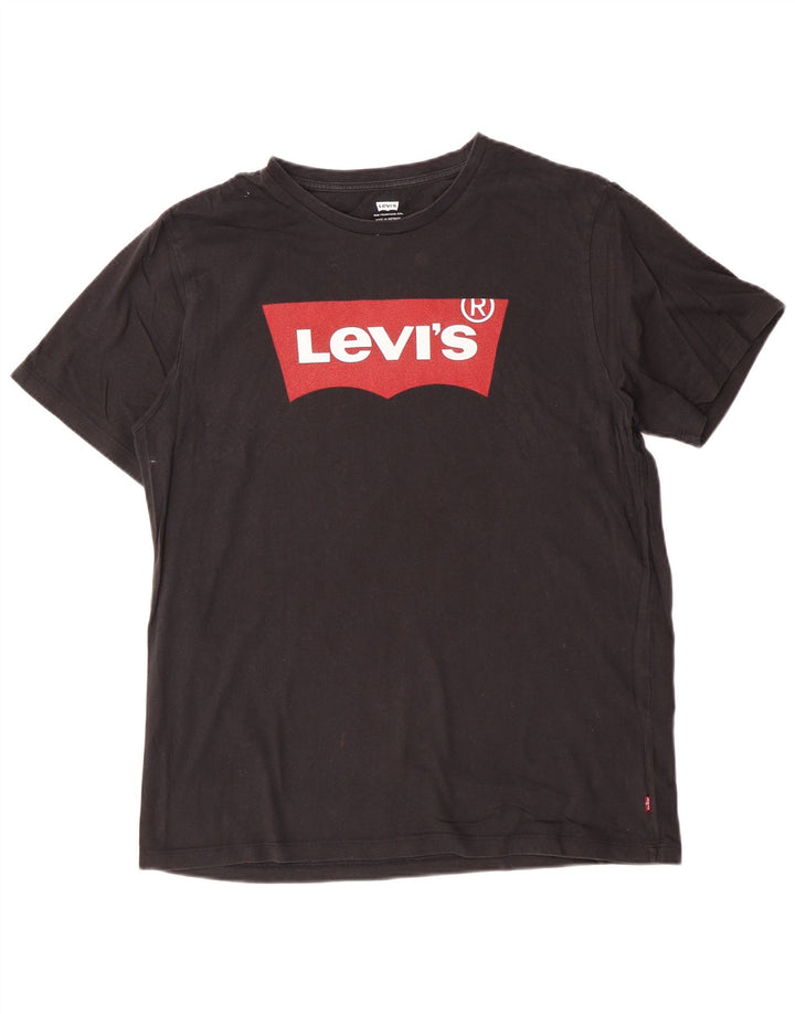 Camiseta gráfica masculina Levi's Top médio algodão preto