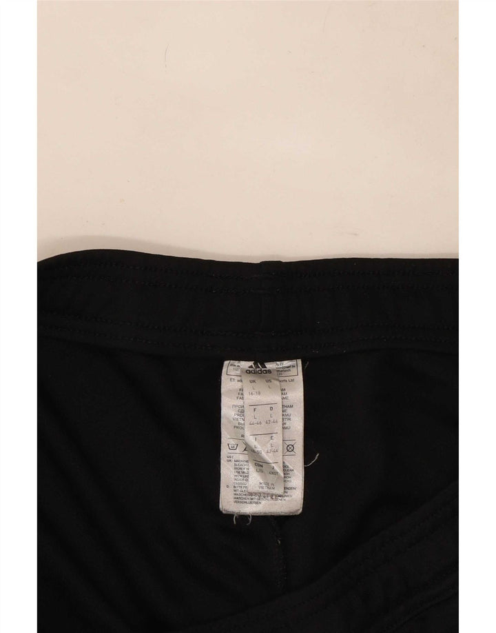 Calça de treino feminina Adidas UK 16/18 grande poliéster preto
