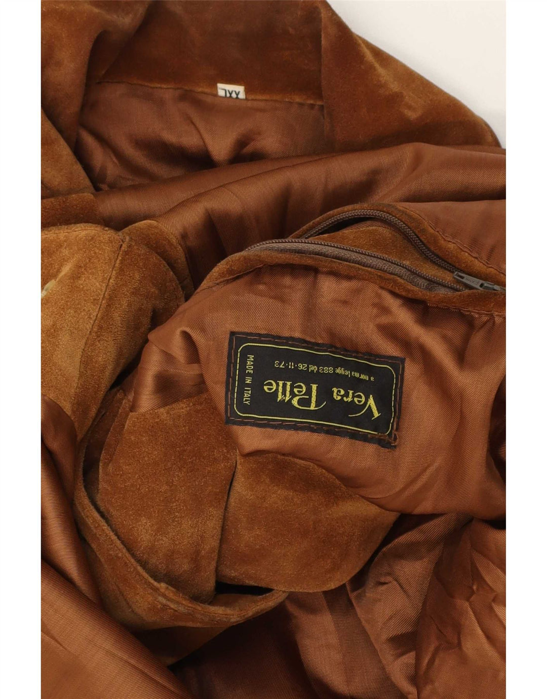 Jaqueta de camurça masculina vintage UK 44 2XL couro marrom