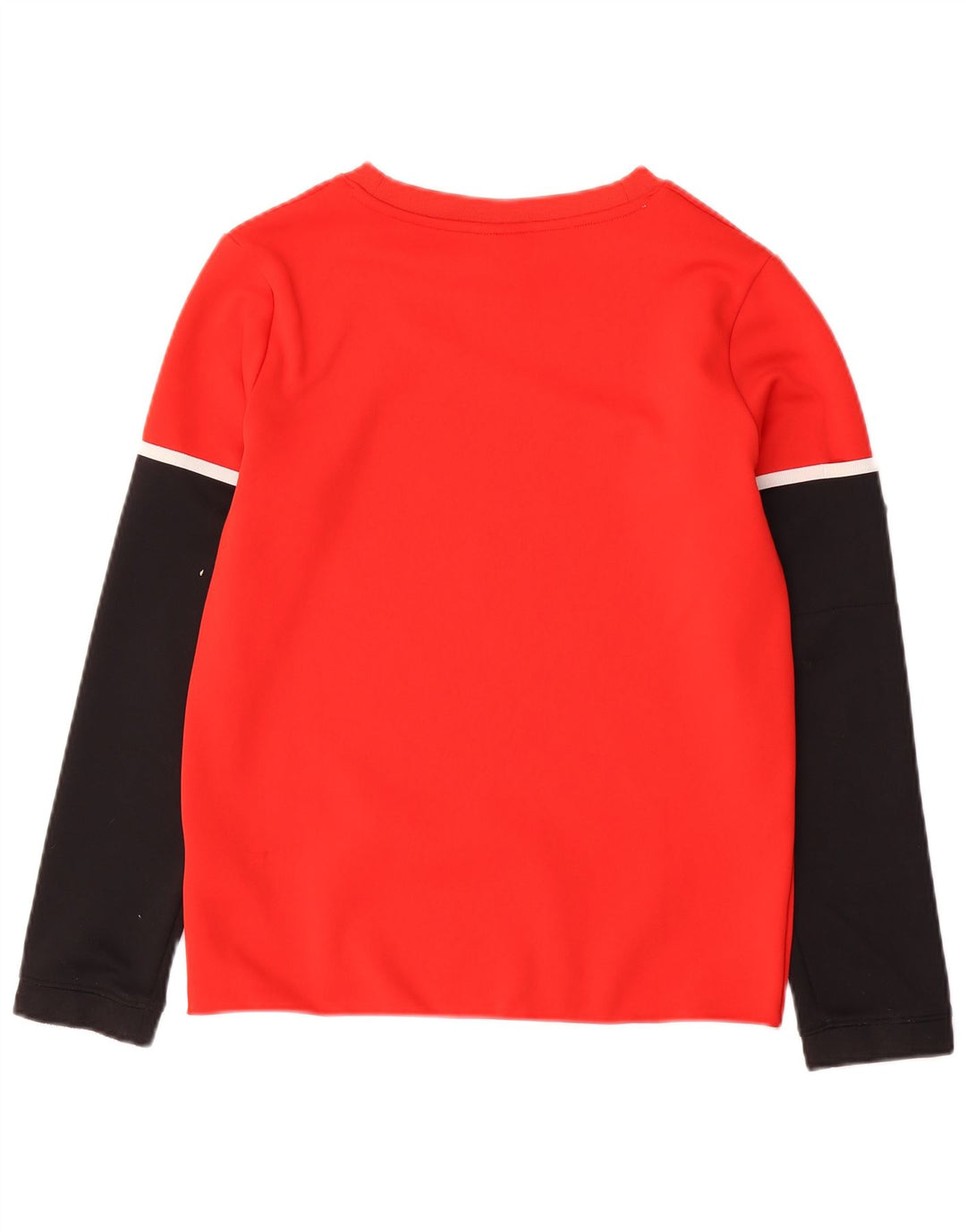 Top gráfico masculino NIKE manga comprida 12-13 anos grande bloco colorido vermelho