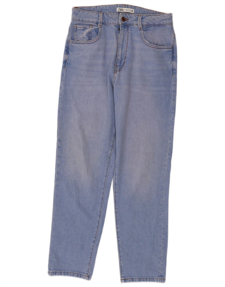 Zara Jeans Cônicos Femininos EU 40 Médio W30 L28 Azul