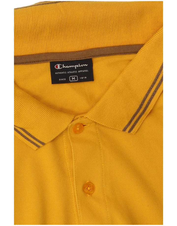 Camisa polo masculina Champion algodão amarelo médio