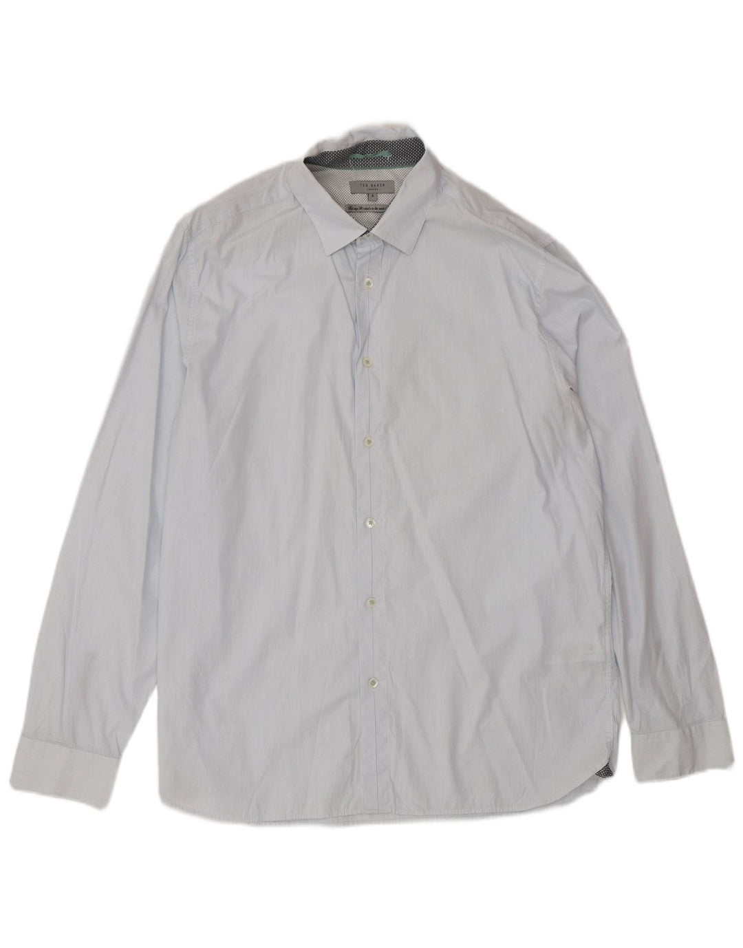 Camisa masculina Ted Baker tamanho 5 XL algodão listrado azul