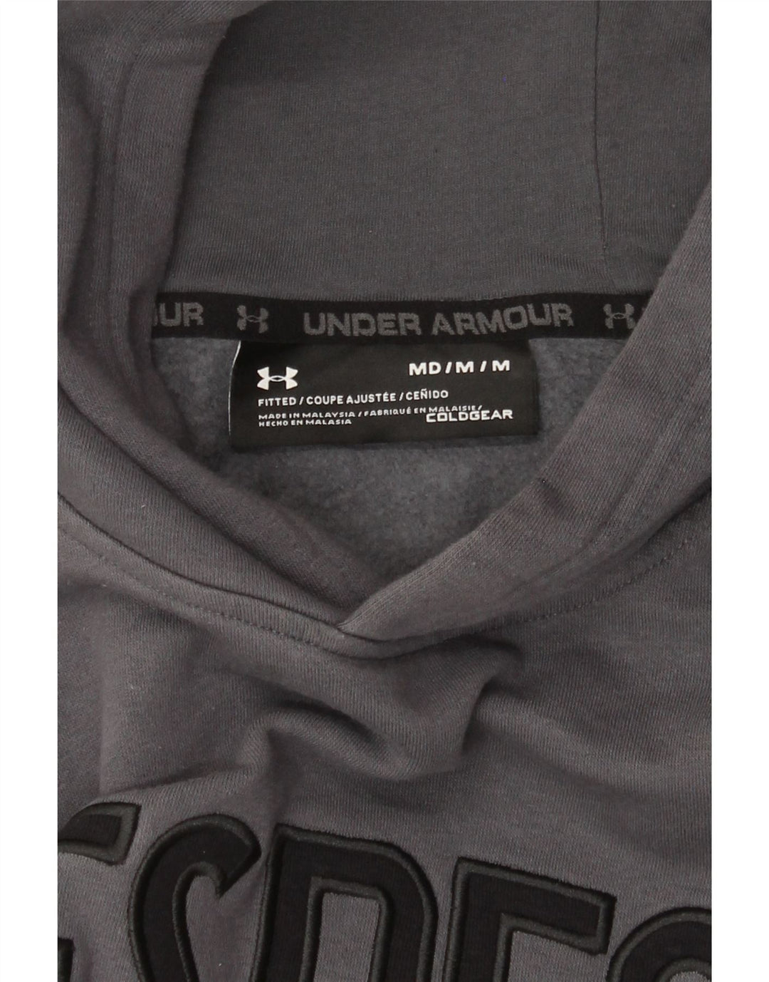 Under Armour masculino Cold Gear Graphic moletom com capuz cinza médio