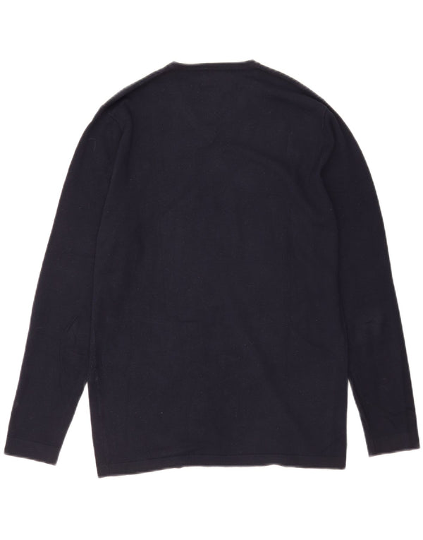 Zara Top masculino manga comprida pequeno azul marinho