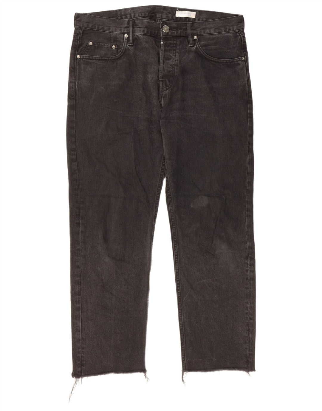 ALL SAINTS Mens Sid Straight Jeans W32 L26 Algodão Preto