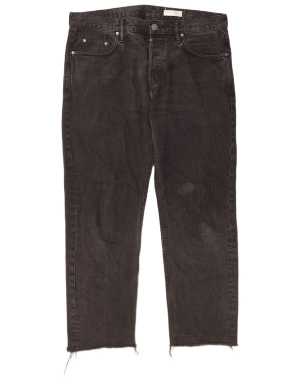 ALL SAINTS Mens Sid Straight Jeans W32 L26 Algodão Preto