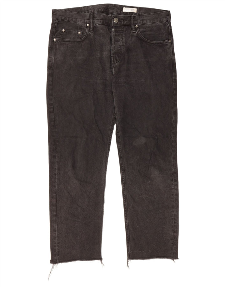 ALL SAINTS Mens Sid Straight Jeans W32 L26 Algodão Preto