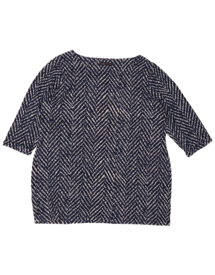 Suéter feminino MARKS & SPENCER com gola canoa Reino Unido 18 XL azul marinho