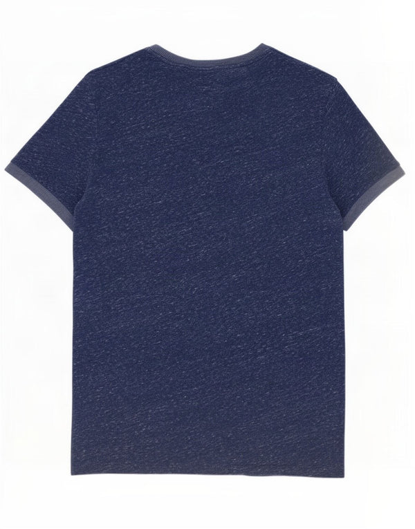 Camiseta gráfica masculina Superdry Top médio algodão manchado azul marinho