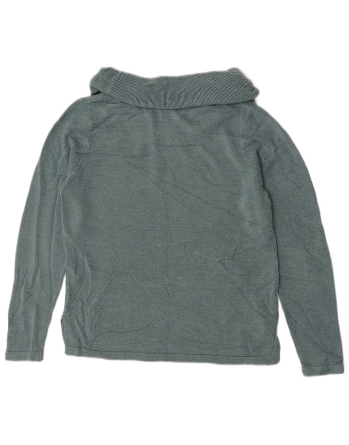 Suéter feminino Marks & Spencer com gola redonda Reino Unido 14 verde médio