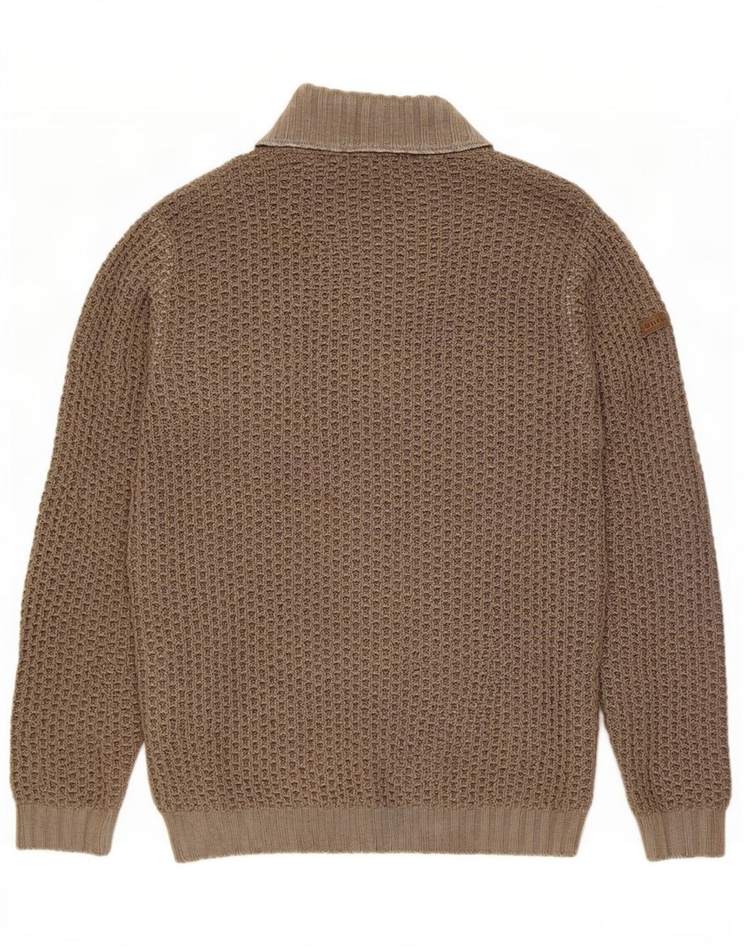 Trussardi Jeans Suéter masculino com gola tartaruga, grande lã cáqui