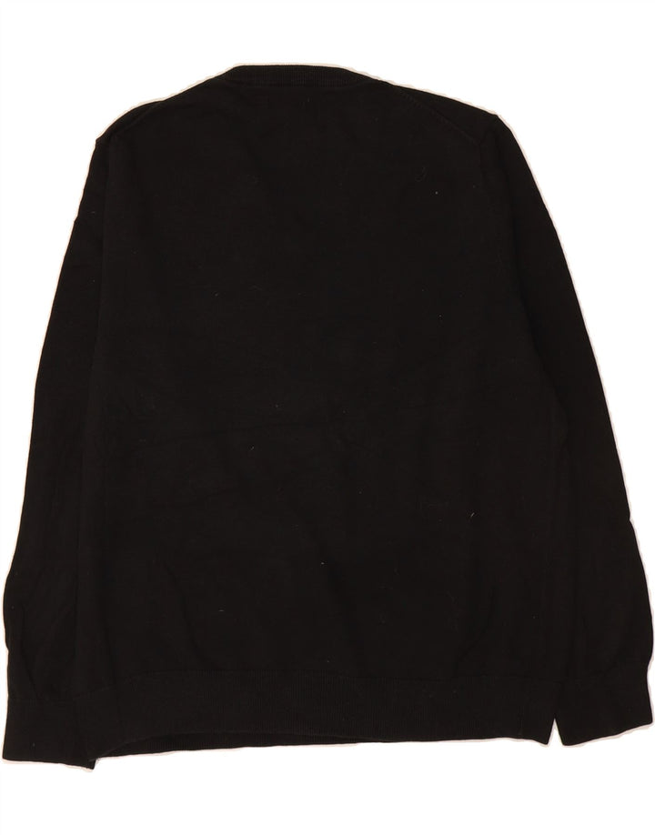 IZOD Mens V-Neck Jumper Sweater Large Black Cotton Vintage Izod and Second-Hand Izod from Messina Hembry 