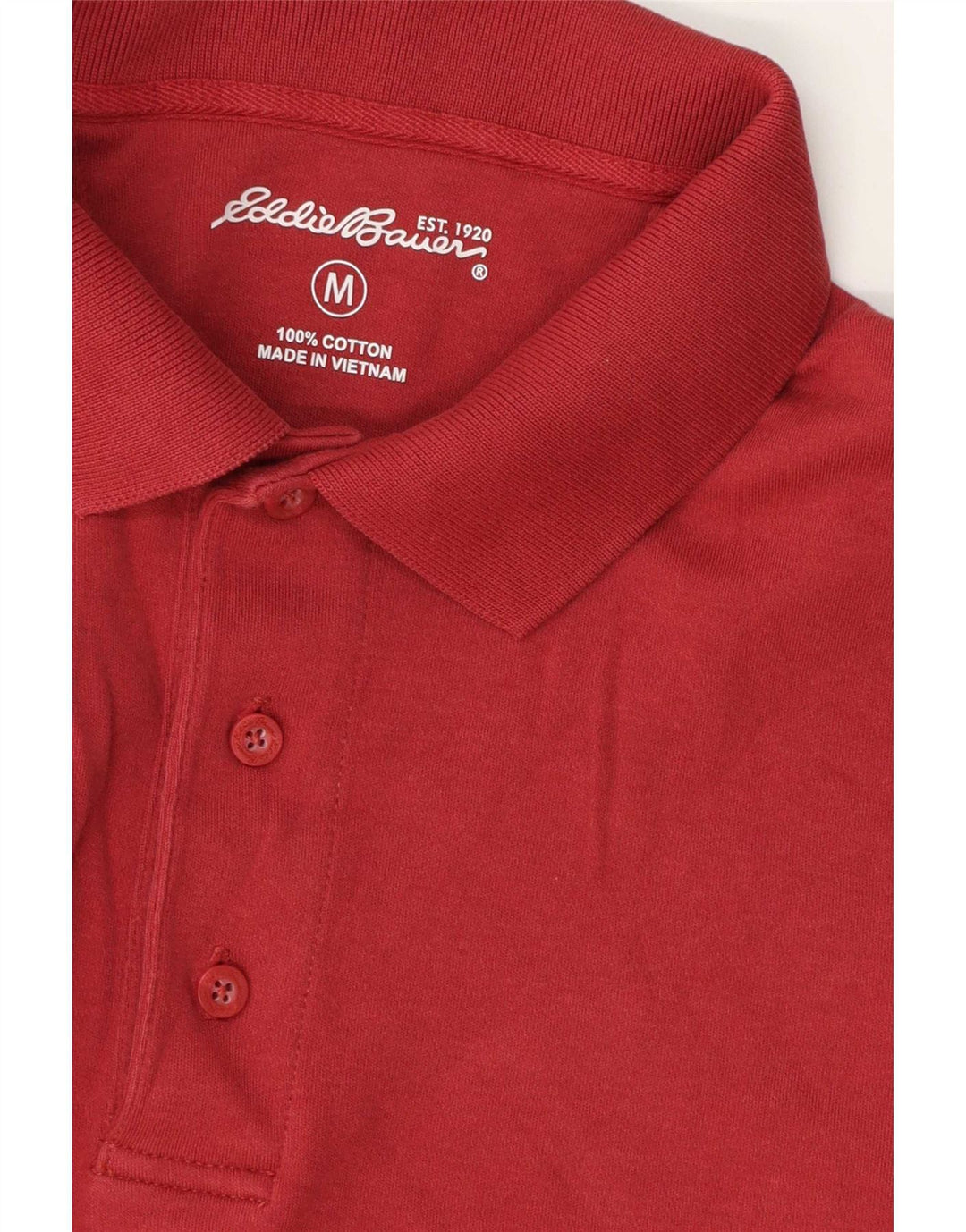 Camisa polo masculina Eddie Bauer de algodão vermelho médio