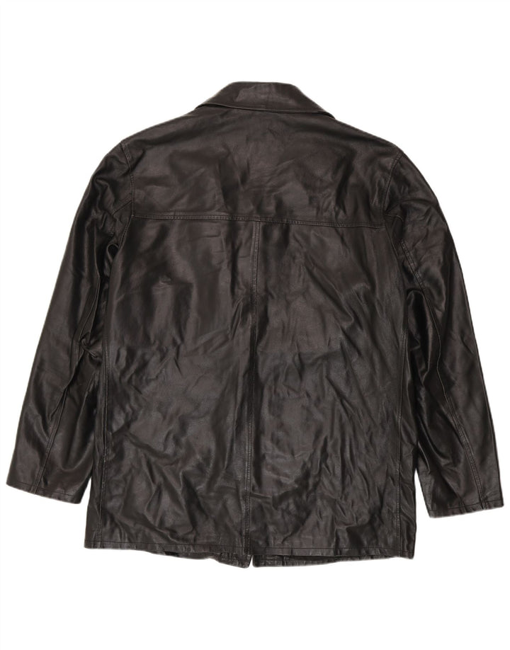 Jaqueta de couro masculina VINTAGE IT 52 XL couro preto