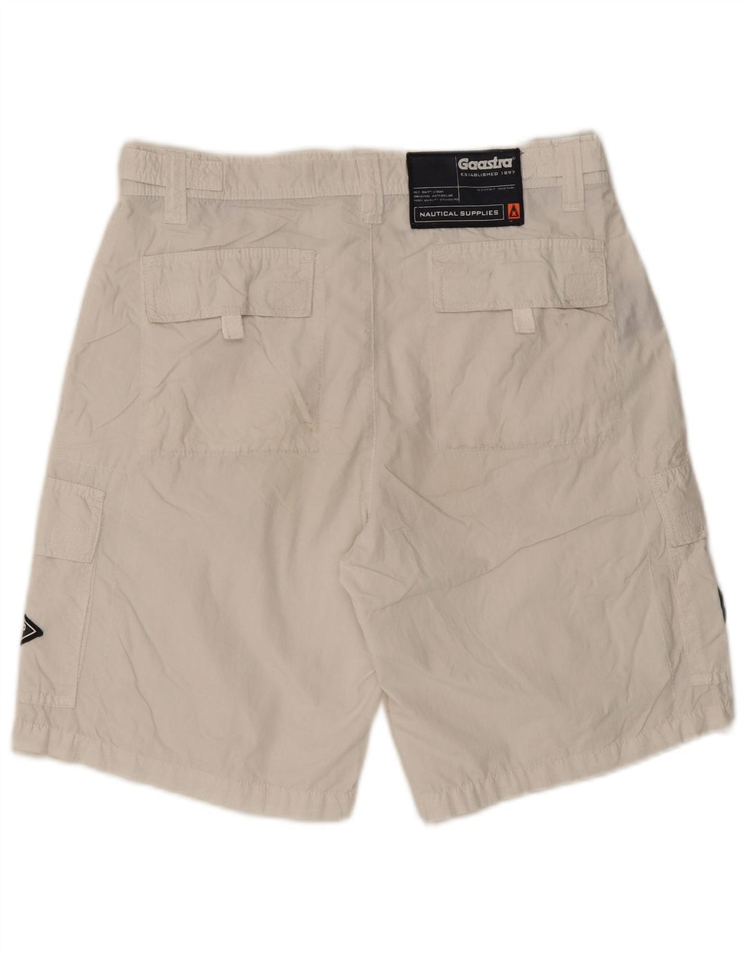 Gaastra Mens Graphic Cargo Shorts Pequeno W29 Algodão Branco