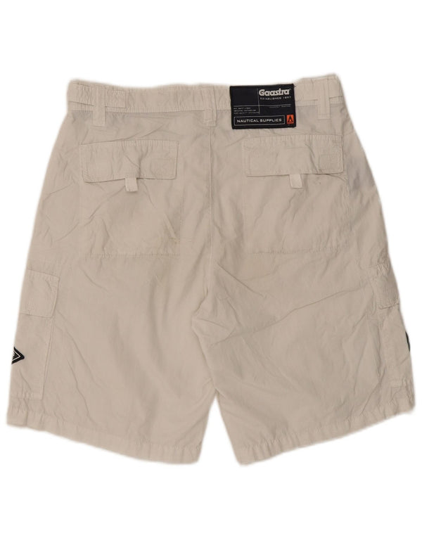 Gaastra Mens Graphic Cargo Shorts Pequeno W29 Algodão Branco