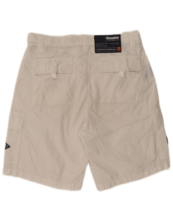 Gaastra Mens Graphic Cargo Shorts Pequeno W29 Algodão Branco