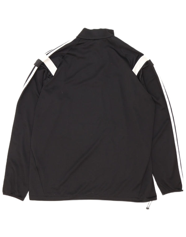 Adidas Mens Climacool Zip Neck Pullover Treino Top XL Preto Colourblock