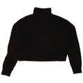 Zara Suéter feminino cropped oversized com gola redonda Reino Unido 10 pequeno preto
