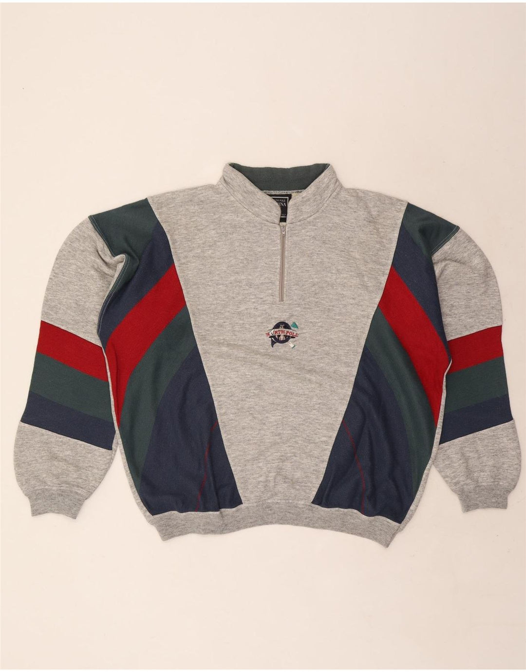 Moletom masculino North Pole com zíper e gola XL cinza colorblock