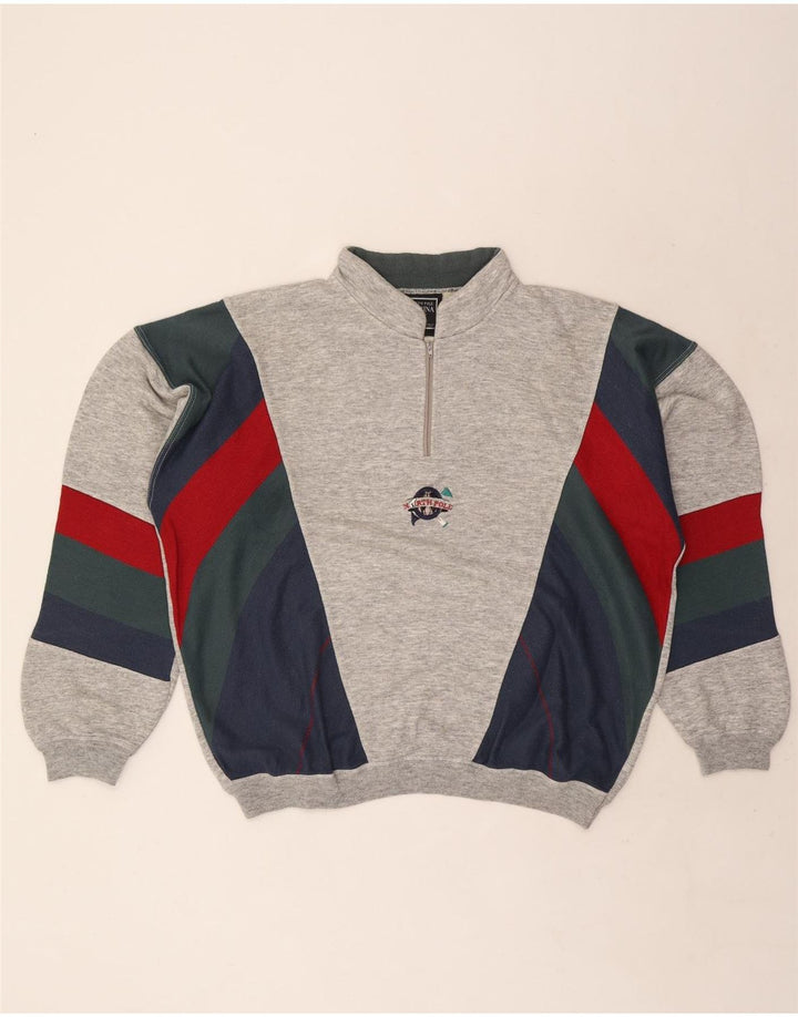 Moletom masculino North Pole com zíper e gola XL cinza colorblock