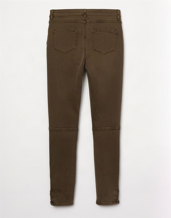 Zara Jeans Skinny Feminino UE 38 Pequeno W28 L27 Cáqui Lyocell