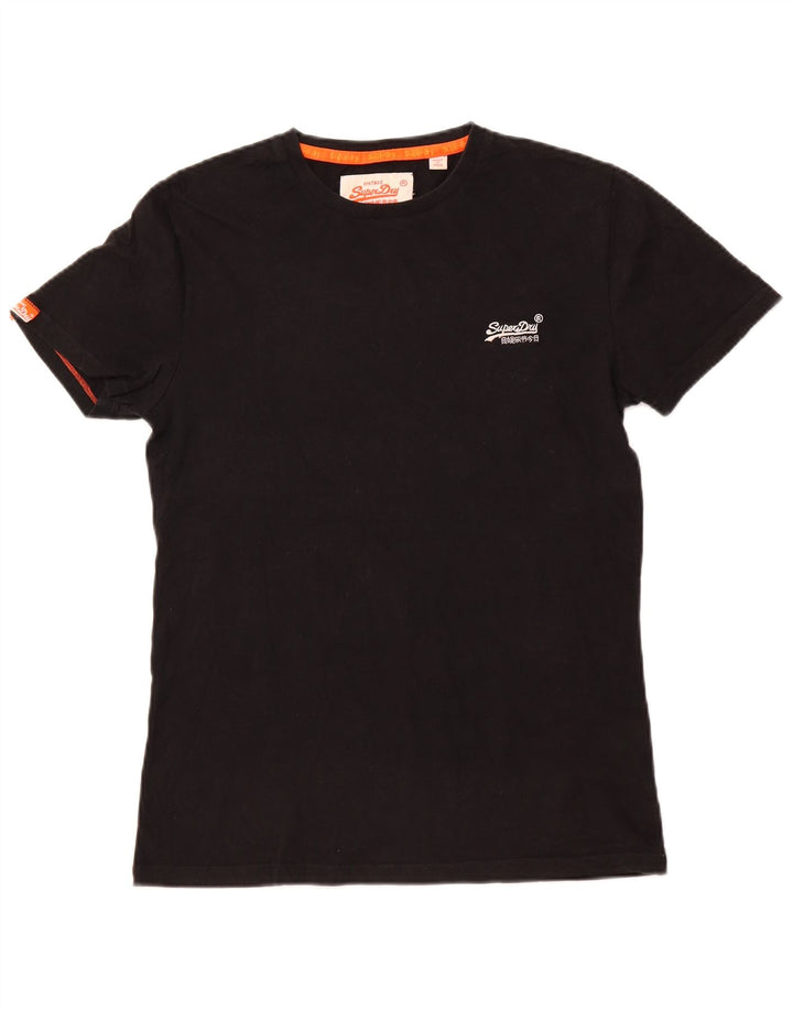 Camiseta masculina SUPERDRY top pequeno algodão preto
