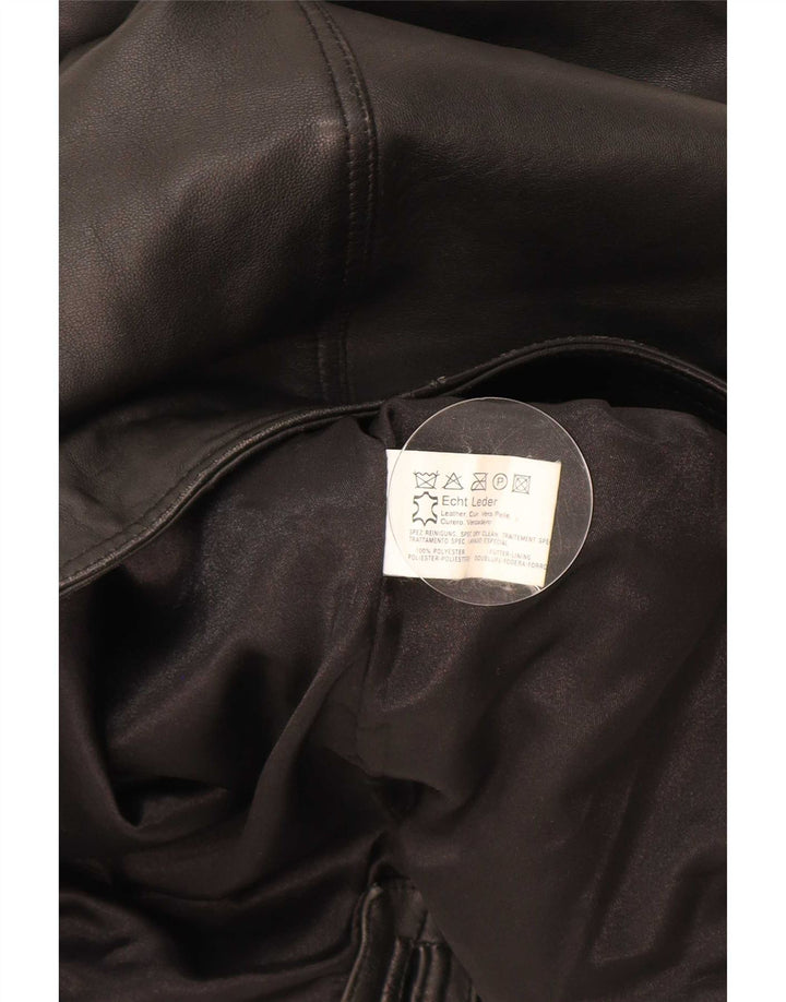Colete de couro masculino vintage UK 38 médio preto