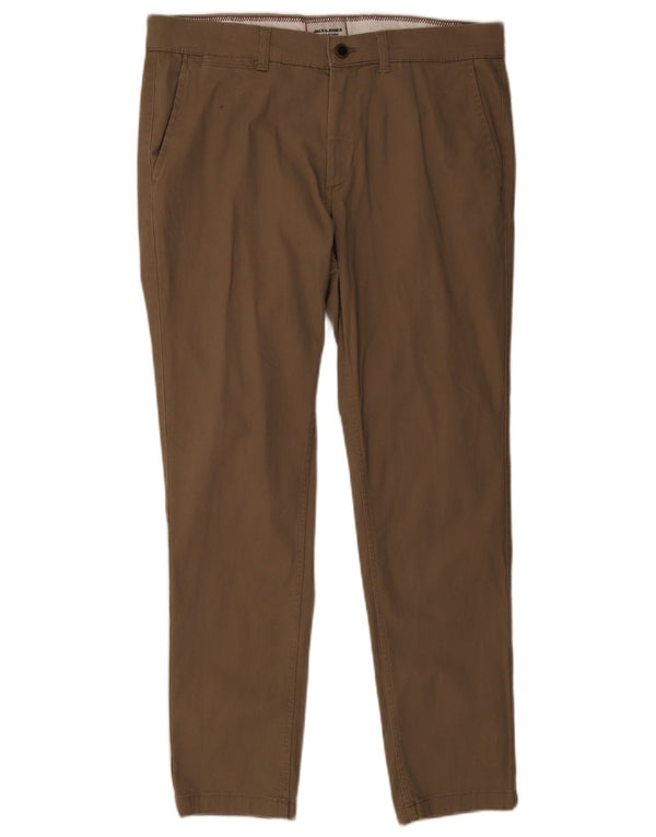 Calça Chino Masculina Slim Fit Jack & Jones W34 L30 Algodão Marrom