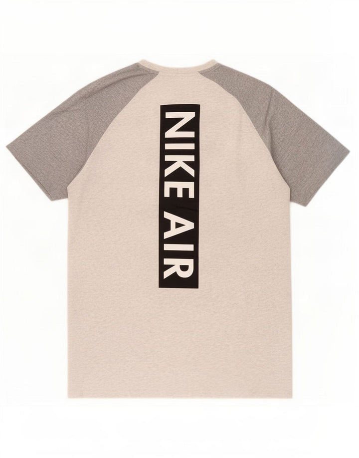 Camiseta gráfica masculina Nike Top cinza médio colorblock