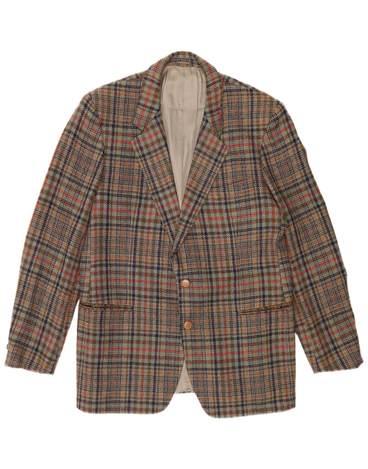 Jaqueta Blazer Masculina Flying Cross com 2 Botões IT 52 XL Lã Xadrez Multicolorida