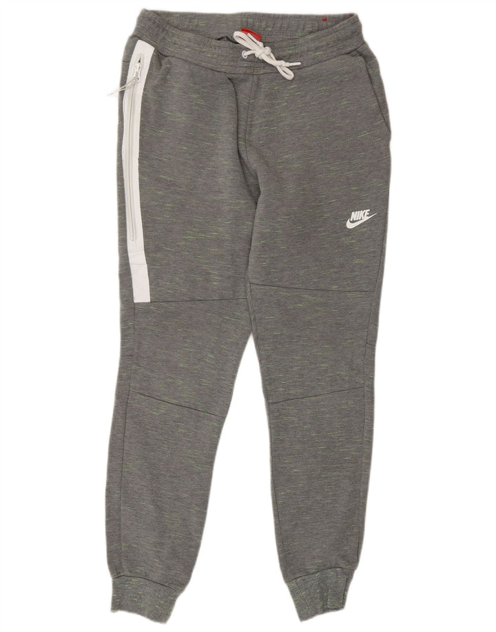 Calça de treino masculina Nike Joggers pequeno cinza manchado de algodão