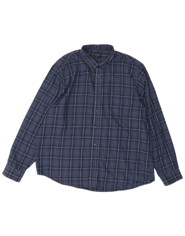 Camisa masculina James Pringle 2XL poliéster xadrez azul marinho