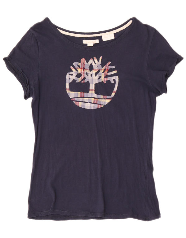 Camiseta gráfica feminina Timberland UK 12 médio azul marinho