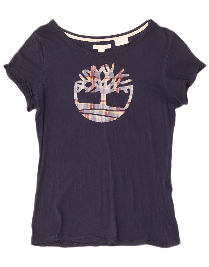 Camiseta gráfica feminina Timberland UK 12 médio azul marinho