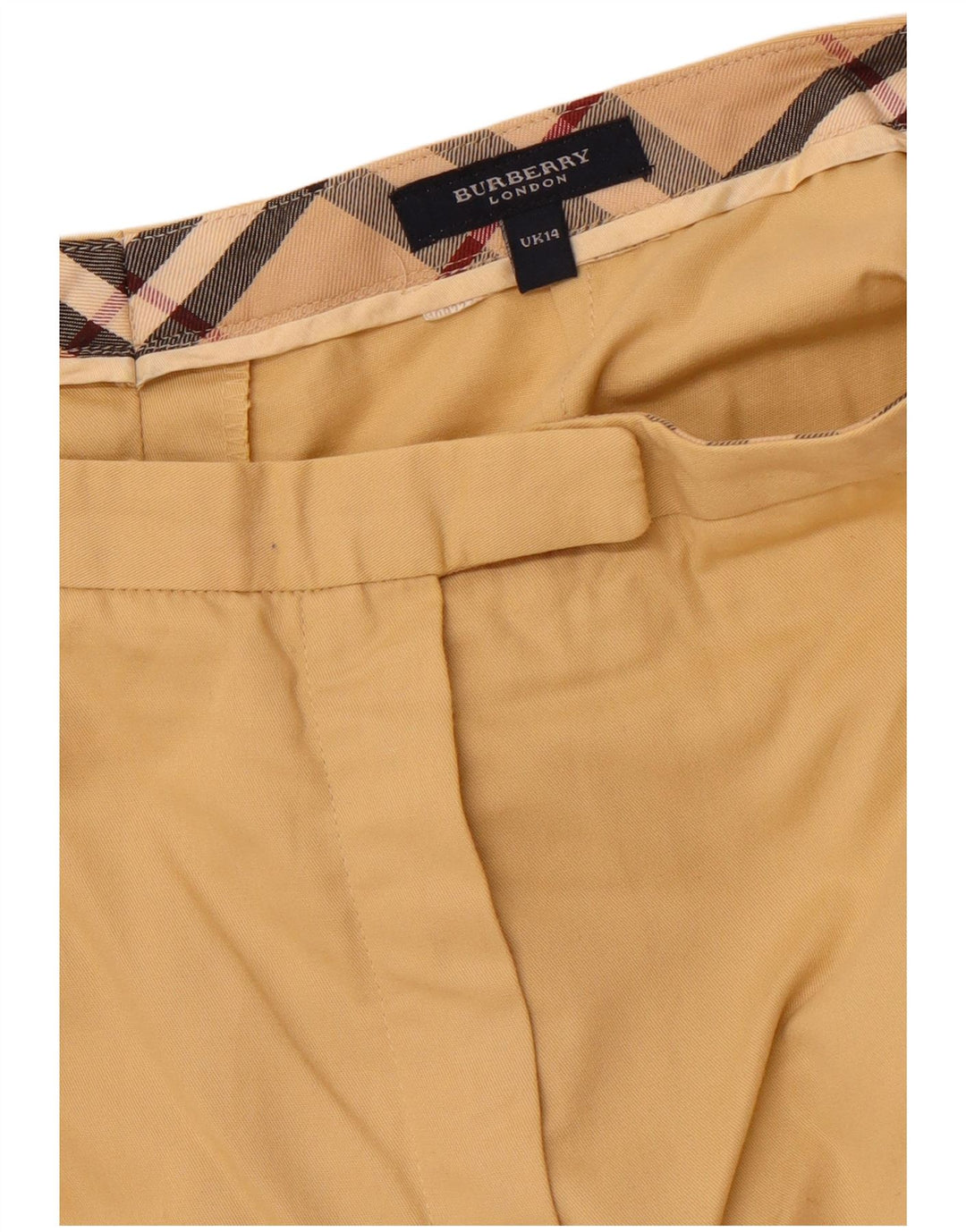 Calça de terno reto feminino BURBERRY Reino Unido 14 grande W32 L28 bege