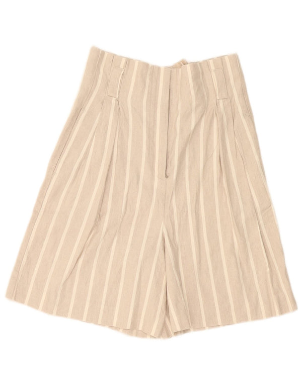 Bermuda feminina Massimo Dutti de cintura alta EU 36 XS W26 bege listrado