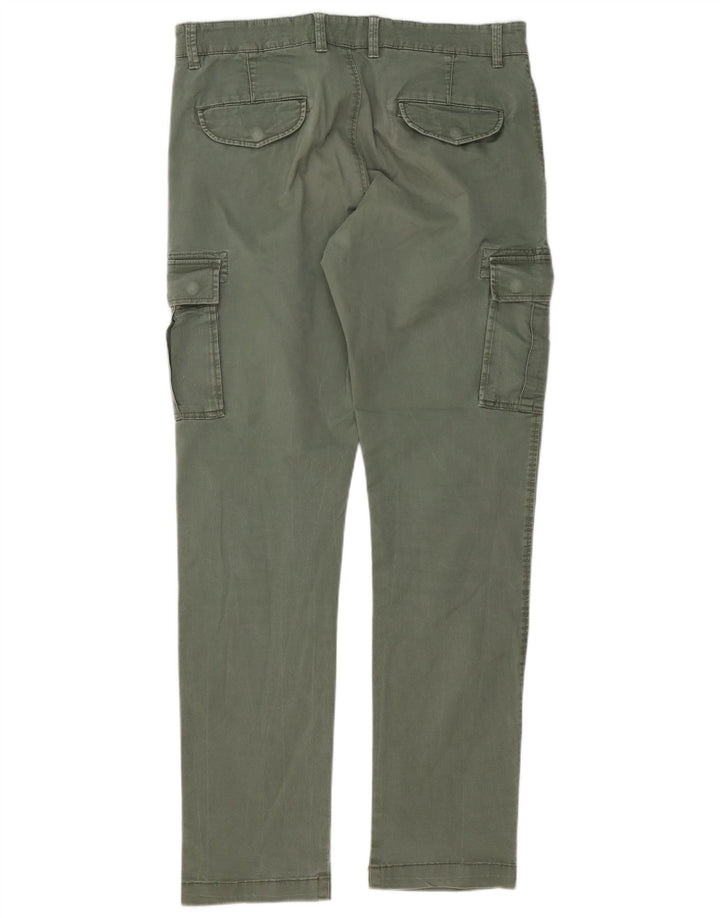 Calça cargo masculina OVS Slim IT 48 médio W34 L33 algodão verde