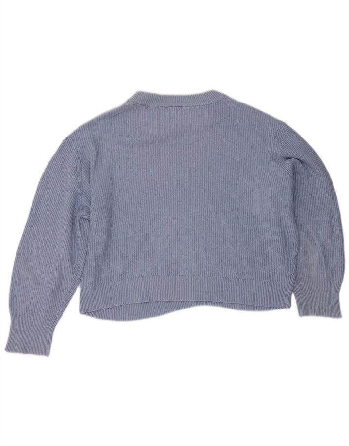 Suéter feminino MARKS & SPENCER com gola redonda e gola redonda Reino Unido 14 azul médio