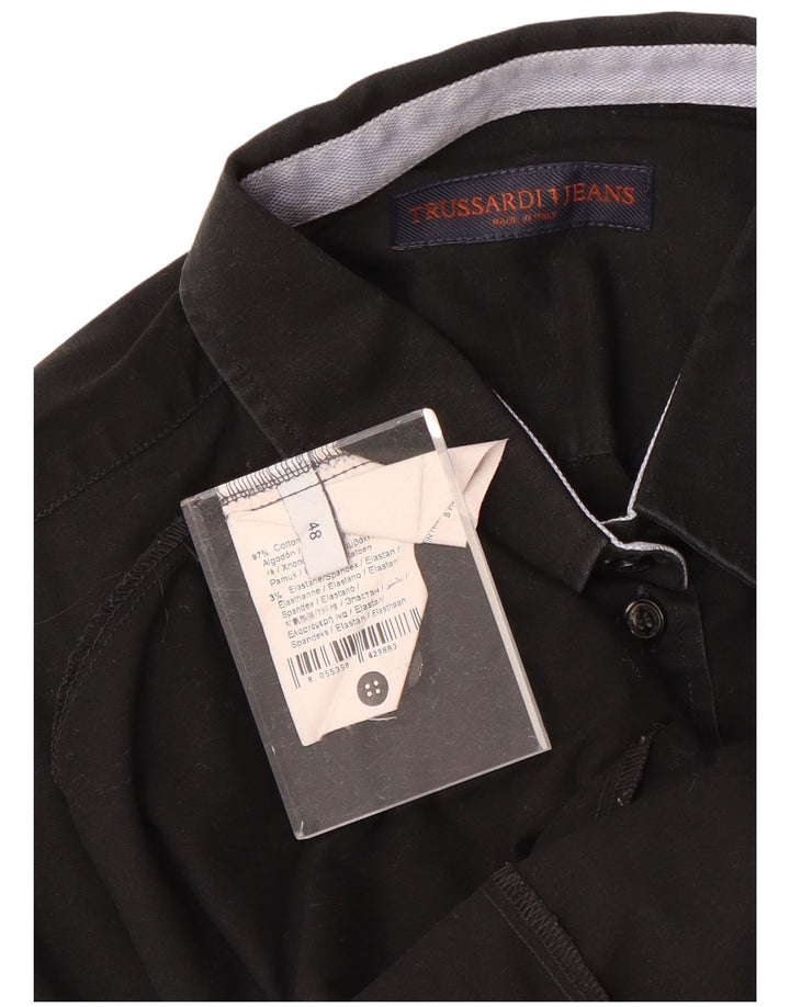 Camisa feminina Trussardi Jeans IT 48 XL algodão preto