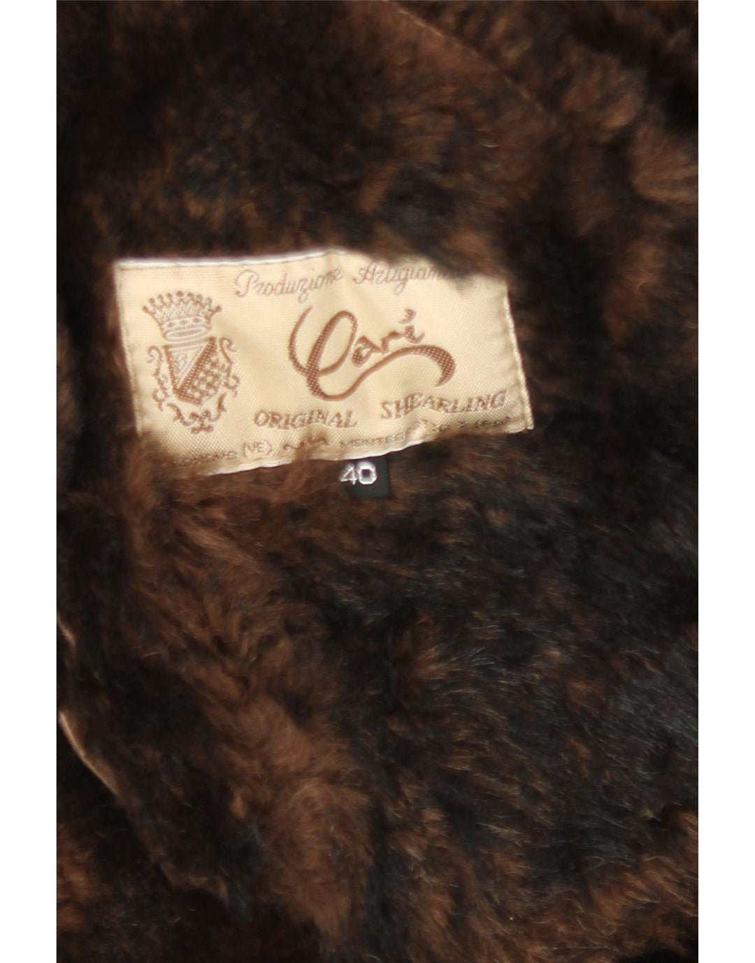 Casaco feminino vintage de shearling EU 40 Shearling marrom médio