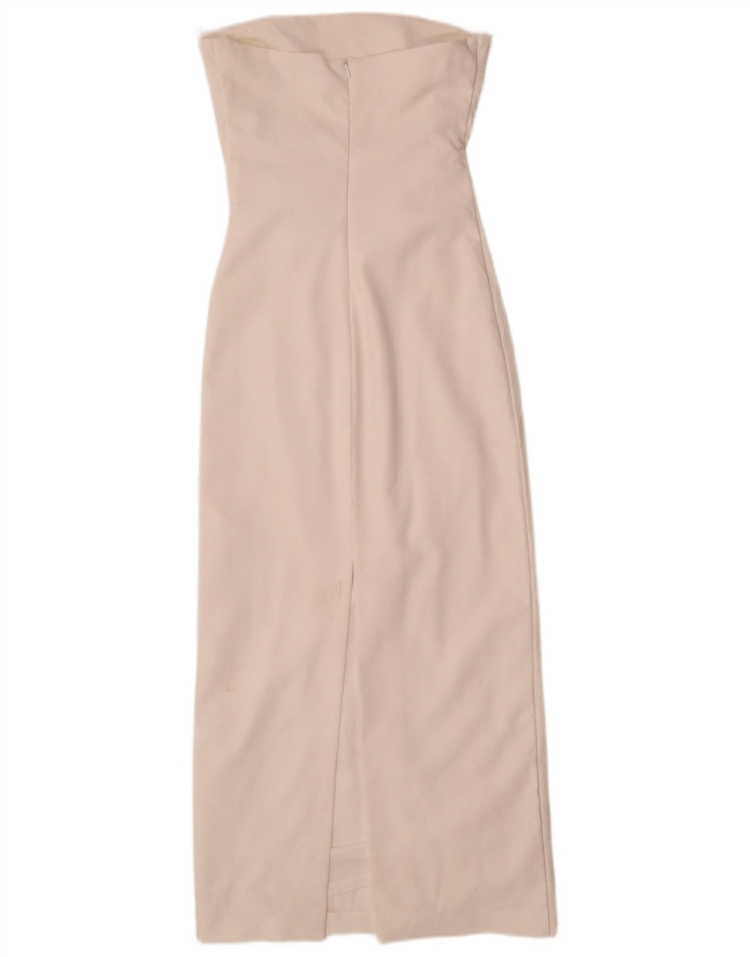Vestido sem alças feminino Zara Reino Unido 8 pequeno poliéster branco