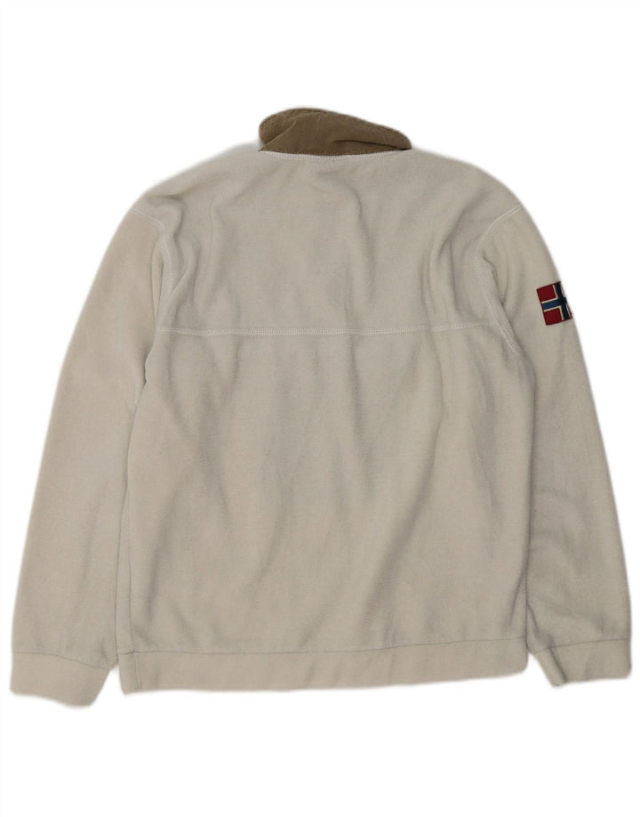 Suéter de lã gráfico feminino Napapijri UK 14 médio branco poliéster