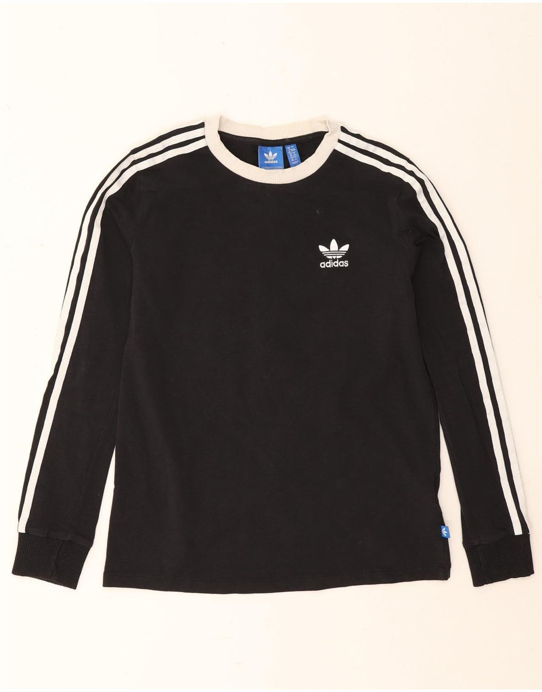 Adidas Mulher Top Manga Longa UK 12 Médio Algodão Preto