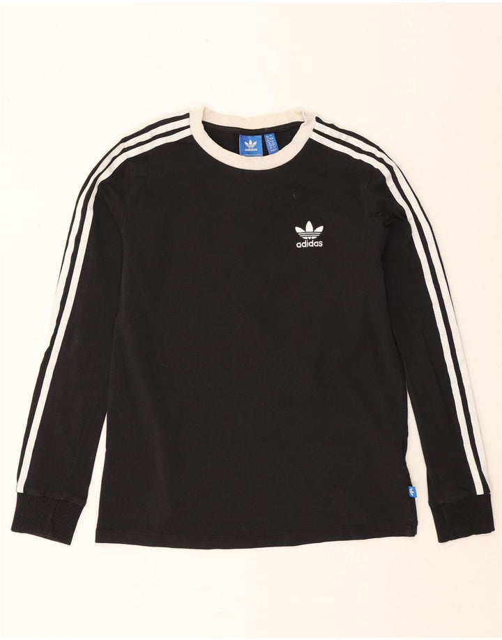 Adidas Mulher Top Manga Longa UK 12 Médio Algodão Preto