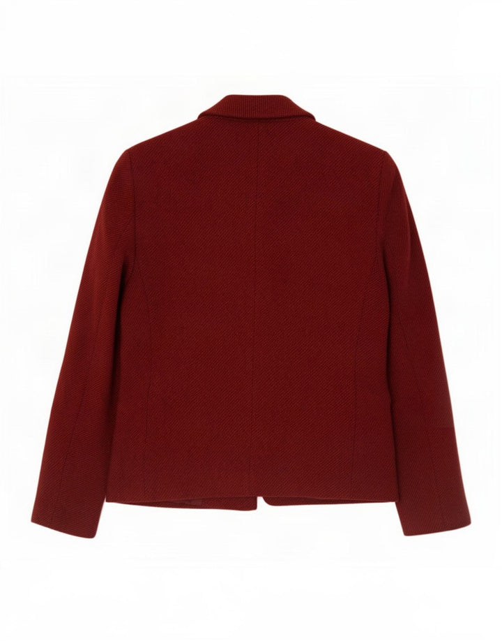 Jaqueta blazer feminina Marks & Spencer Petite 4 botões Reino Unido 10 pequena Borgonha