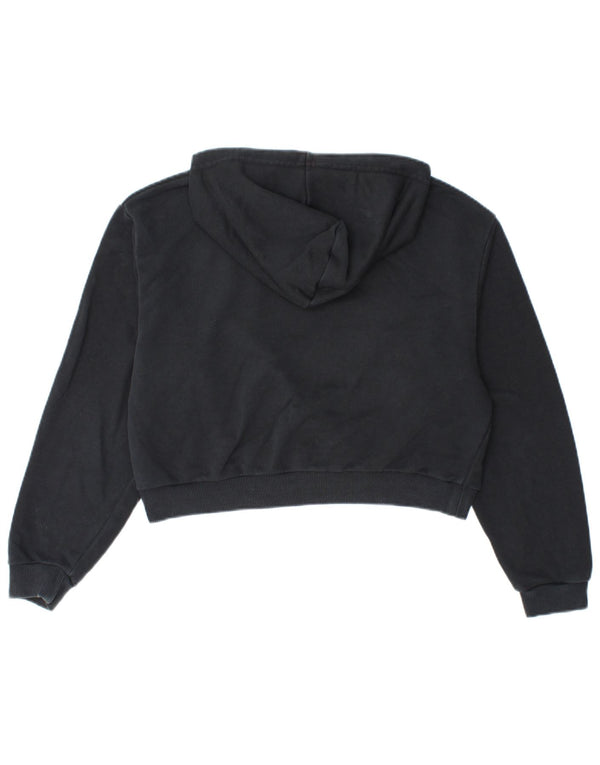 Suéter Nike feminino oversized crop gráfico com capuz UK 6 XS algodão preto